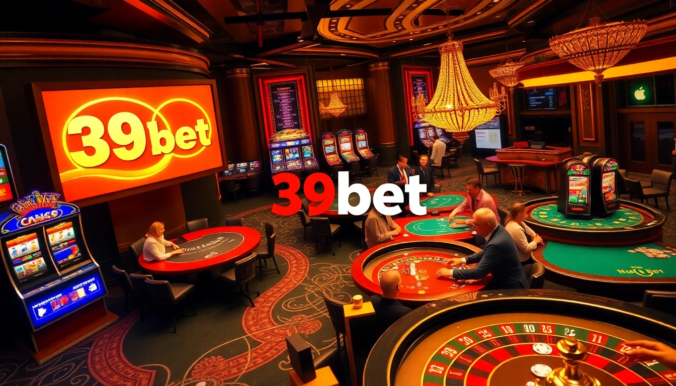 39bet online casino scene featuring exciting poker and roulette games.