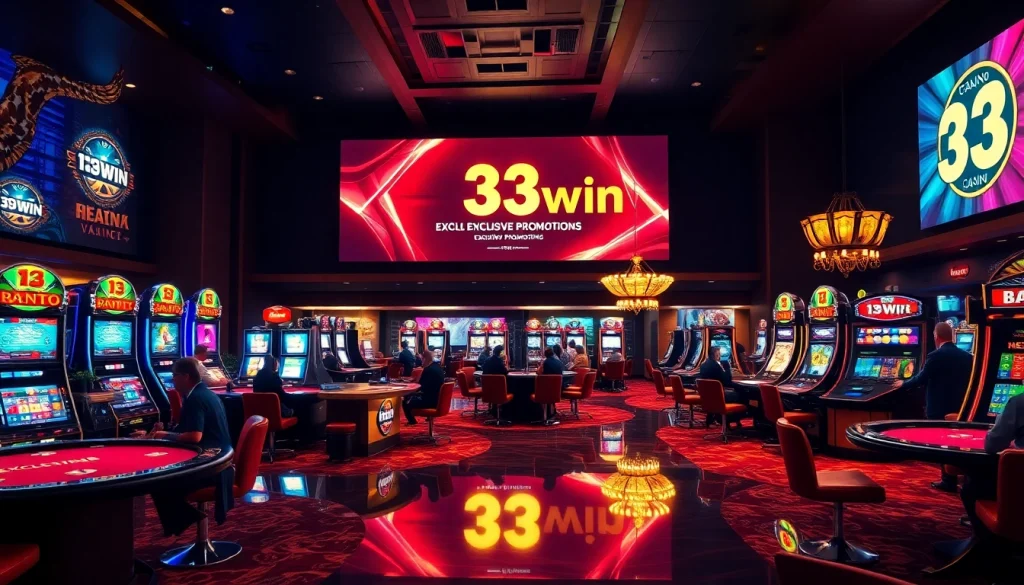 Experience the thrill of winning at 13win with vibrant casino tables, flashing slot machines, and eager players.