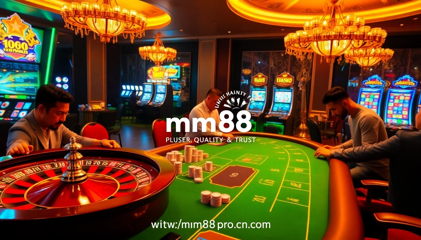 Experience the thrill of the casino with https://mm88pro.cn.com; players enjoying blackjack, roulette, and vibrant slots.