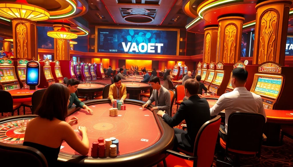 Experience the thrill of VAOBET with engaging digital casino tables and vibrant action.