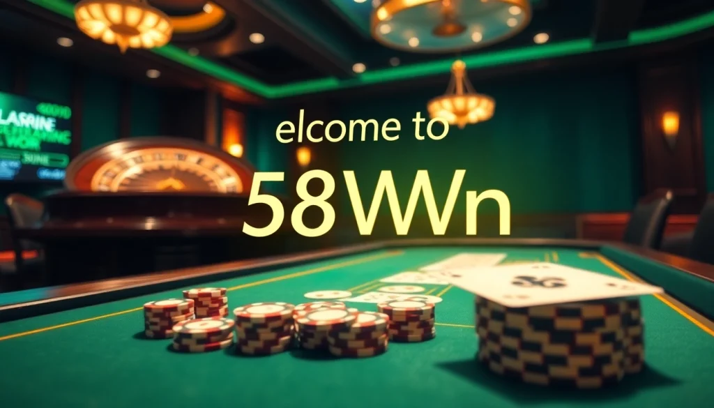 Experience high-stakes gaming at 58Win with luxurious poker chips and a vibrant roulette setup.