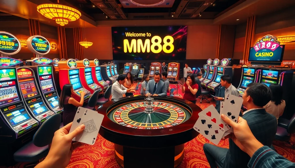 Experience the thrill of MM88 Casino with vibrant gaming, eager players, and lively roulette action that captivates excitement.