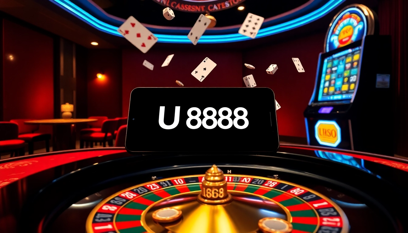 U888 online casino's glamorous roulette table experience with vibrant colors and exciting atmosphere.