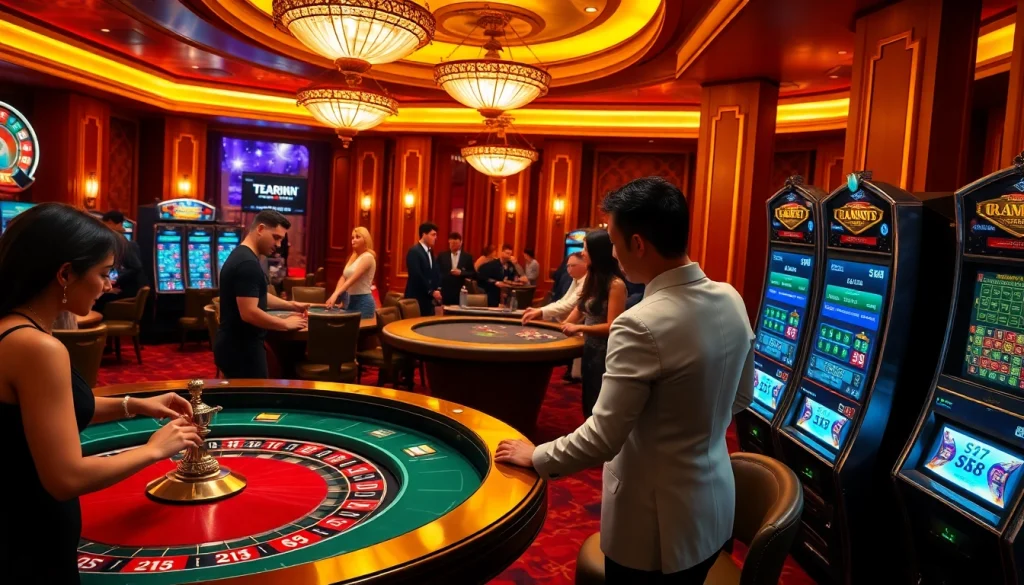 Players enjoying a thrilling roulette game at S8 casino, showcasing betting excitement and luxury.